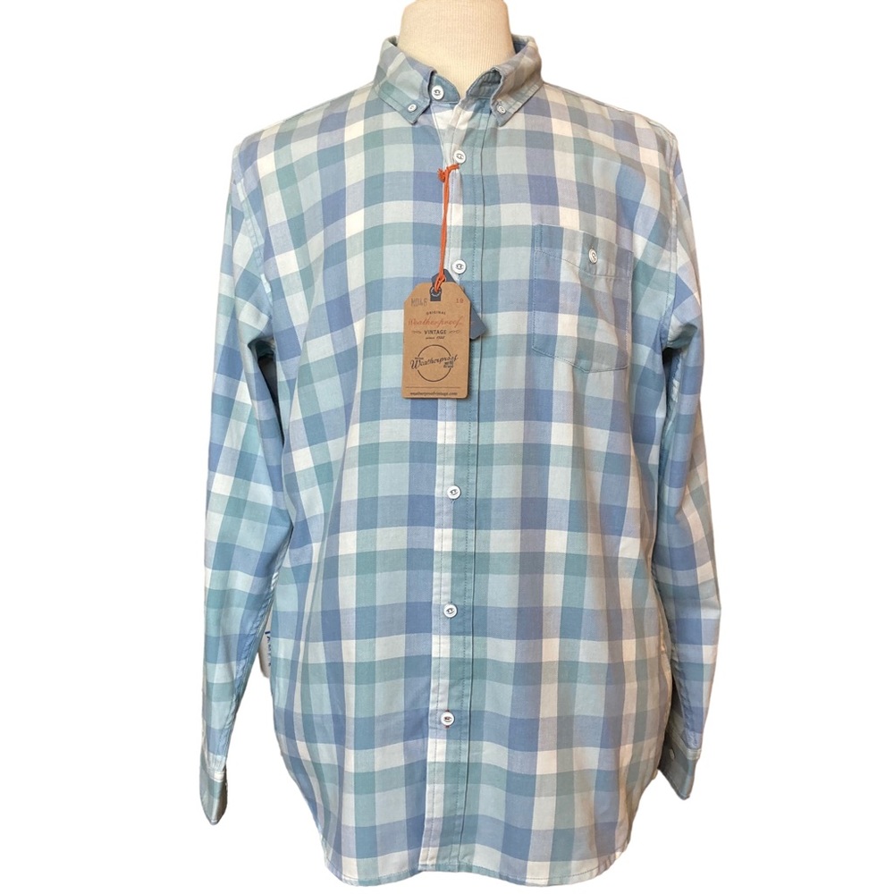 NWT Weatherproof Vintage Men's long sleeve button down collared shirt, Sz L